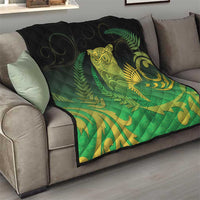 New Zealand Aotearoa Ruru Quilt Maori Fern Art Green LT05 - Polynesian Pride