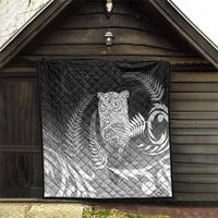 New Zealand Aotearoa Ruru Quilt Maori Fern Art Black LT05 - Polynesian Pride