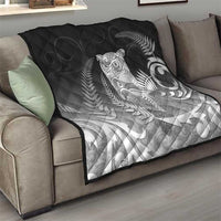 New Zealand Aotearoa Ruru Quilt Maori Fern Art Black LT05 - Polynesian Pride