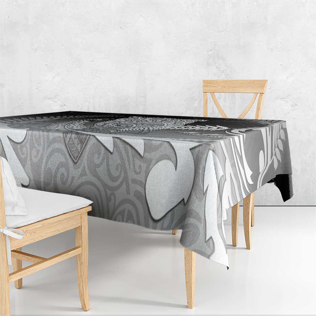 New Zealand Aotearoa Ruru Tablecloth Maori Fern Art Black