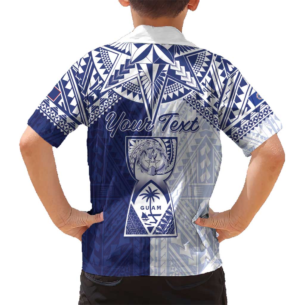 Personalised Northern Mariana Islands And Guam Family Matching Short Sleeve Bodycon Dress and Hawaiian Shirt Latte Stone With Tribal Pattern