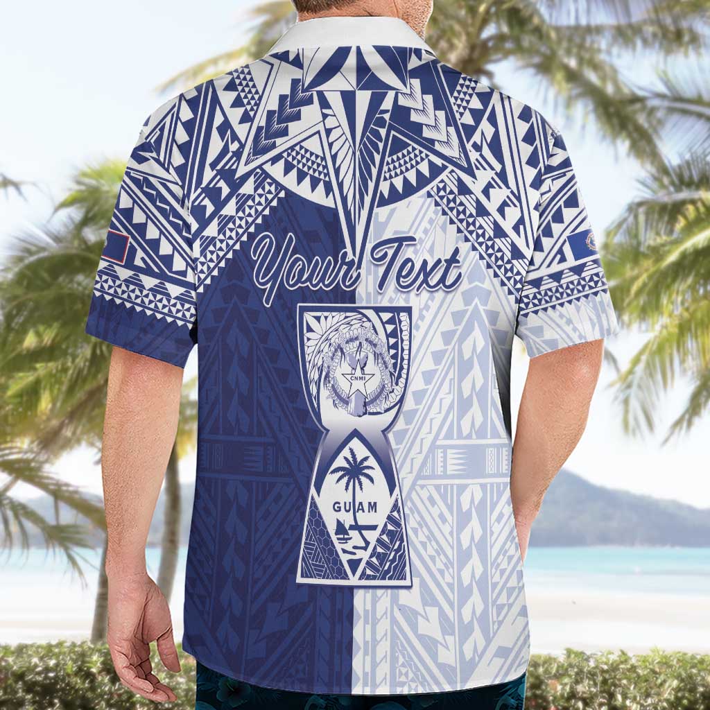 Personalised Northern Mariana Islands And Guam Hawaiian Shirt Latte Stone With Tribal Pattern