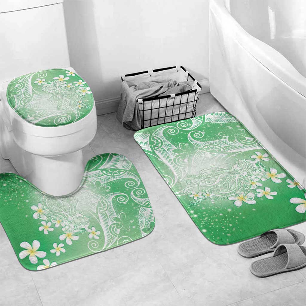 Polynesian Jellyfish Bathroom Set With Plumeria Green