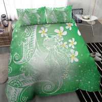 Polynesian Jellyfish Bedding Set With Plumeria Green