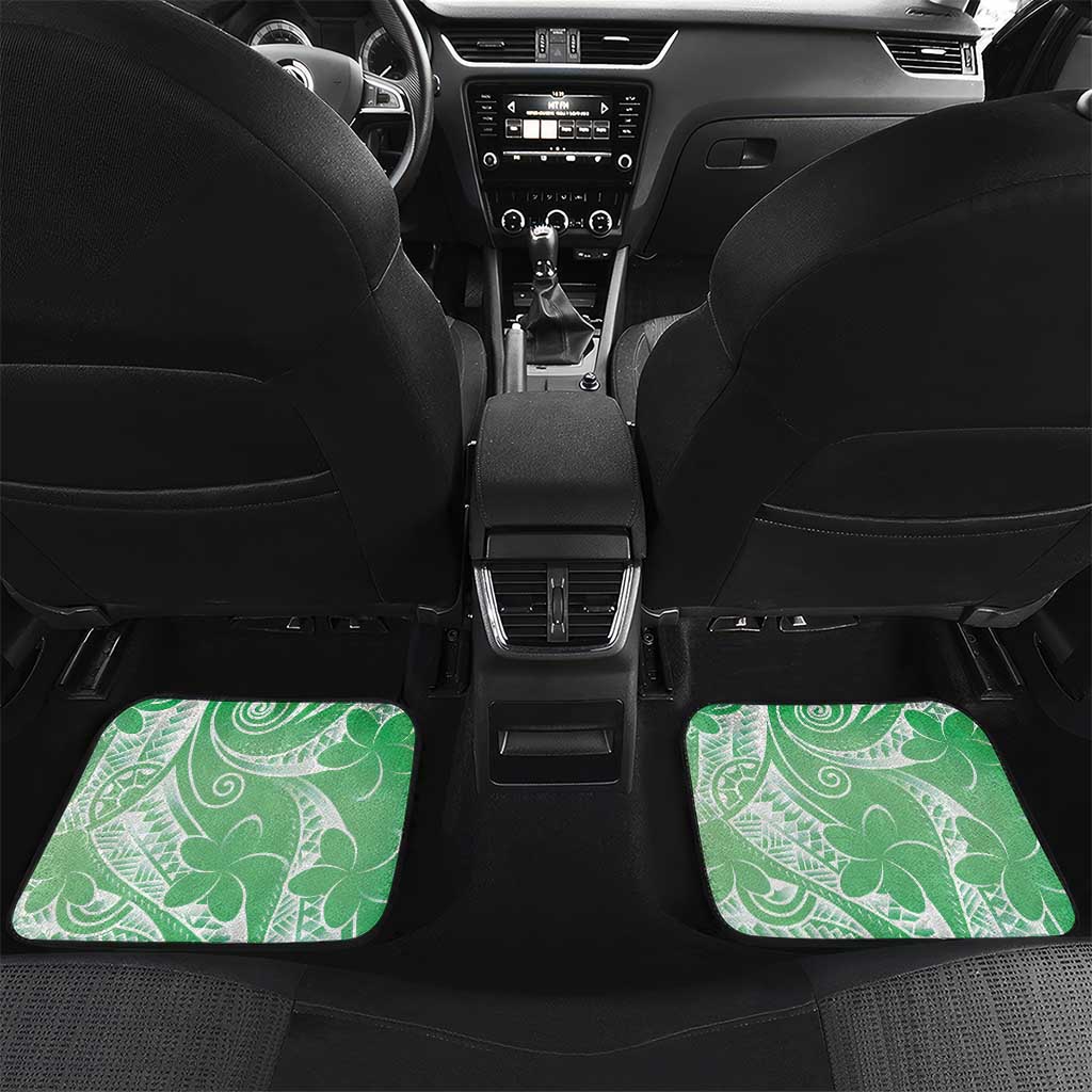 Polynesian Jellyfish Car Mats With Plumeria Green