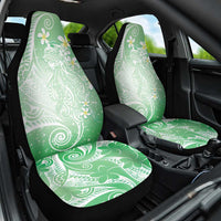 Polynesian Jellyfish Car Seat Cover With Plumeria Green
