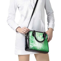 Polynesian Jellyfish Shoulder Handbag With Plumeria Green