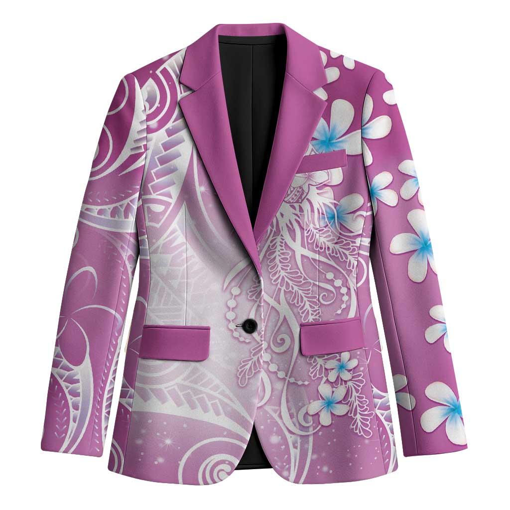 Polynesian Jellyfish Blazer With Plumeria Pink
