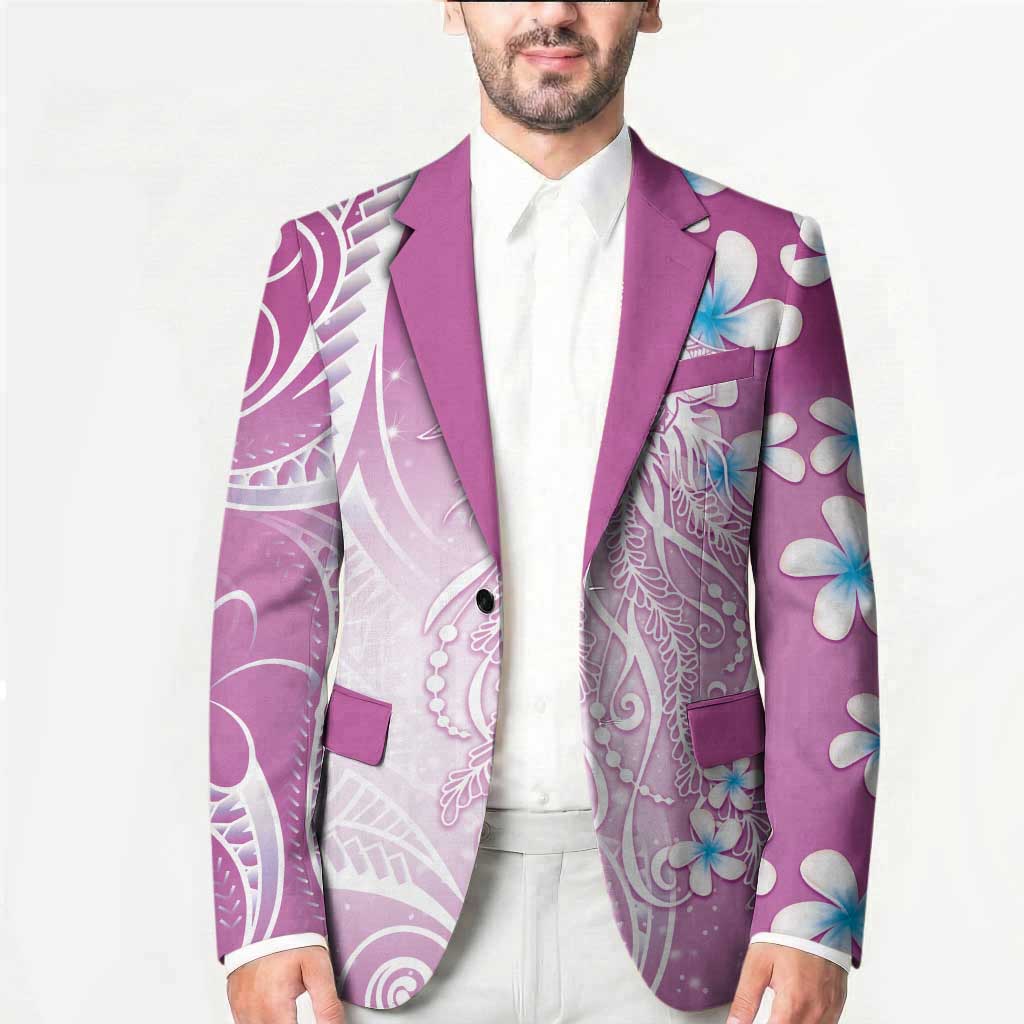 Polynesian Jellyfish Blazer With Plumeria Pink
