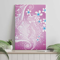 Polynesian Jellyfish Canvas Wall Art With Plumeria Pink