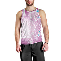 Polynesian Jellyfish Men Tank Top With Plumeria Pink