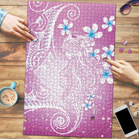 Polynesian Jellyfish Puzzle With Plumeria Pink