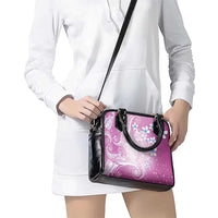 Polynesian Jellyfish Shoulder Handbag With Plumeria Pink