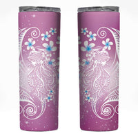 Polynesian Jellyfish Skinny Tumbler With Plumeria Pink