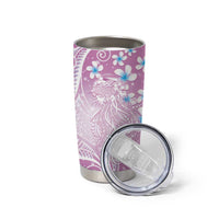 Polynesian Jellyfish Tumbler Cup With Plumeria Pink
