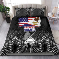 American Samoa Flag Day Bedding Set Bald Eagle With Polynesian Pattern
