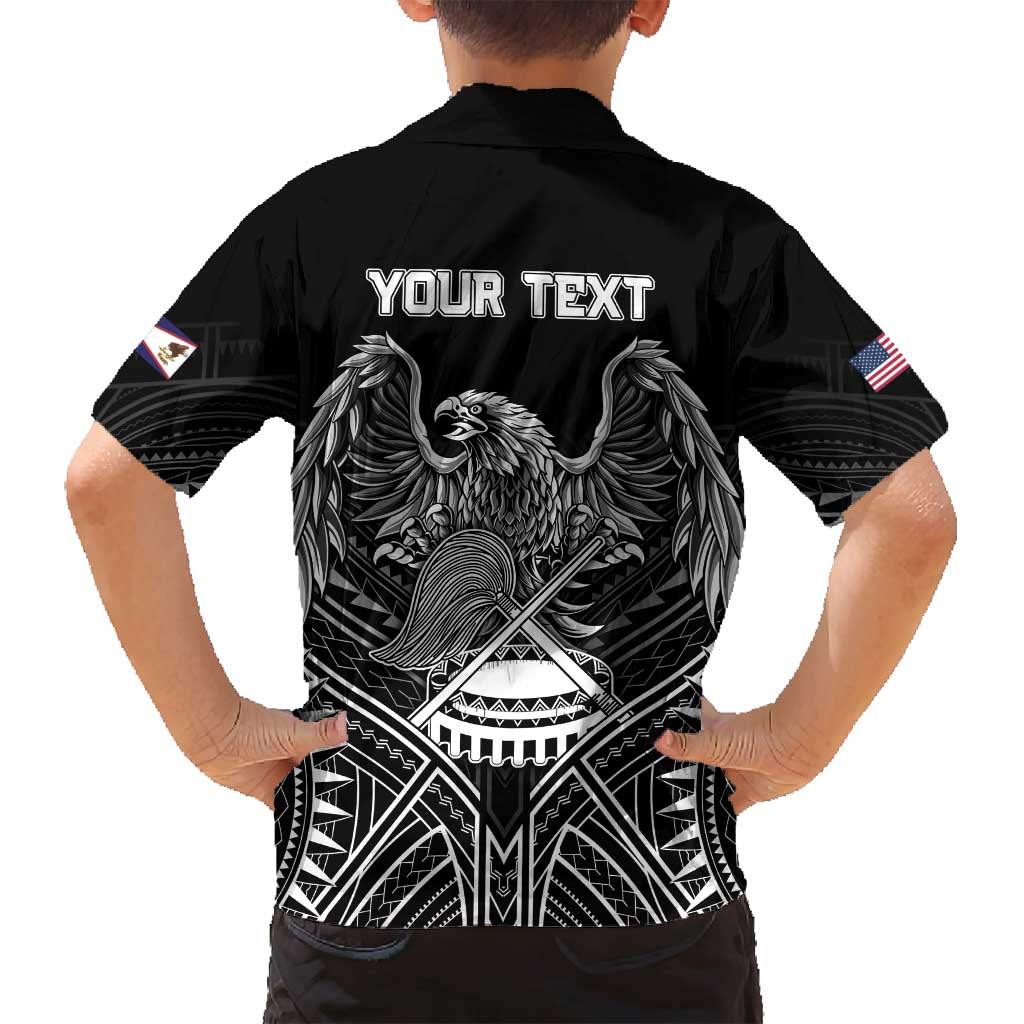 Personalised American Samoa Flag Day Family Matching Long Sleeve Bodycon Dress and Hawaiian Shirt Bald Eagle With Polynesian Pattern LT05 - Polynesian Pride