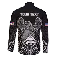 Personalised American Samoa Flag Day Family Matching Long Sleeve Bodycon Dress and Hawaiian Shirt Bald Eagle With Polynesian Pattern LT05 - Polynesian Pride