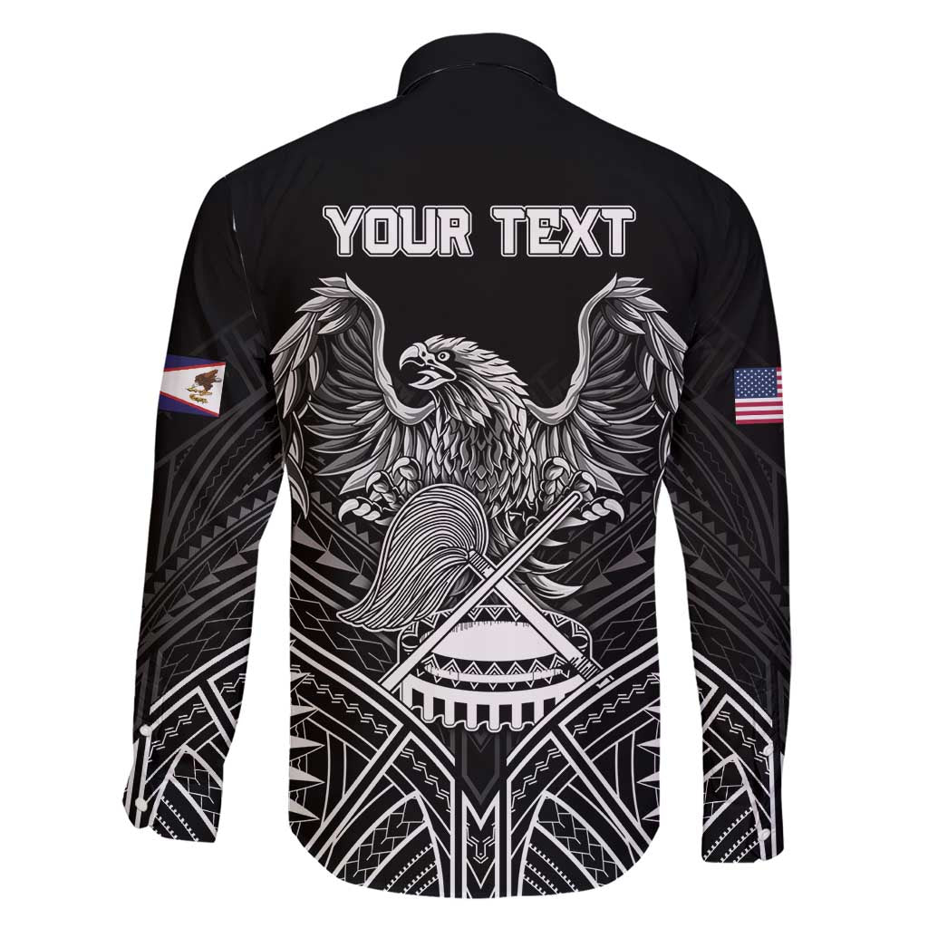 American Samoa Flag Day Family Matching Short Sleeve Bodycon Dress and Hawaiian Shirt Bald Eagle With Polynesian Pattern