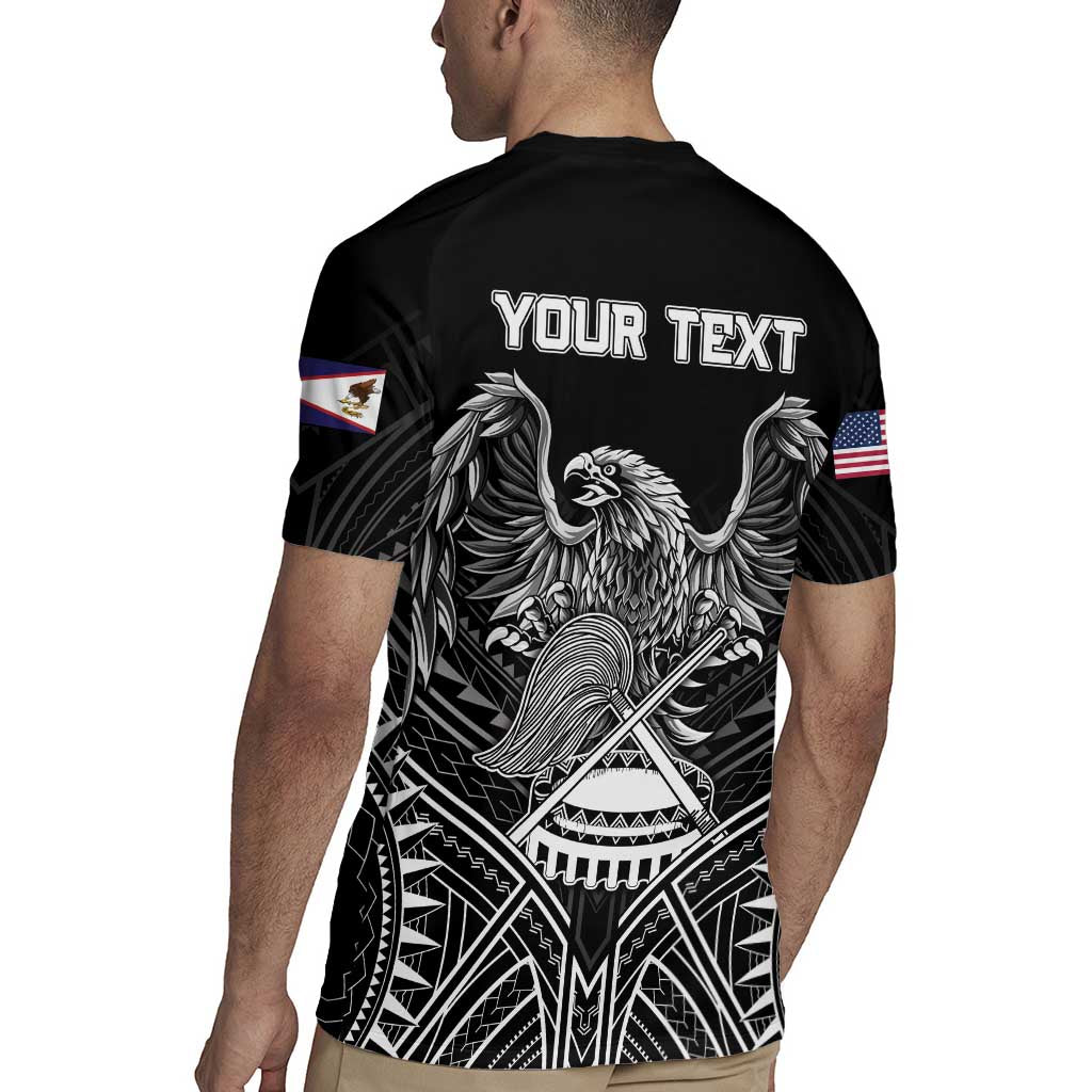American Samoa Flag Day Rugby Jersey Bald Eagle With Polynesian Pattern