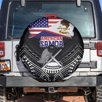 American Samoa Flag Day Spare Tire Cover Bald Eagle With Polynesian Pattern