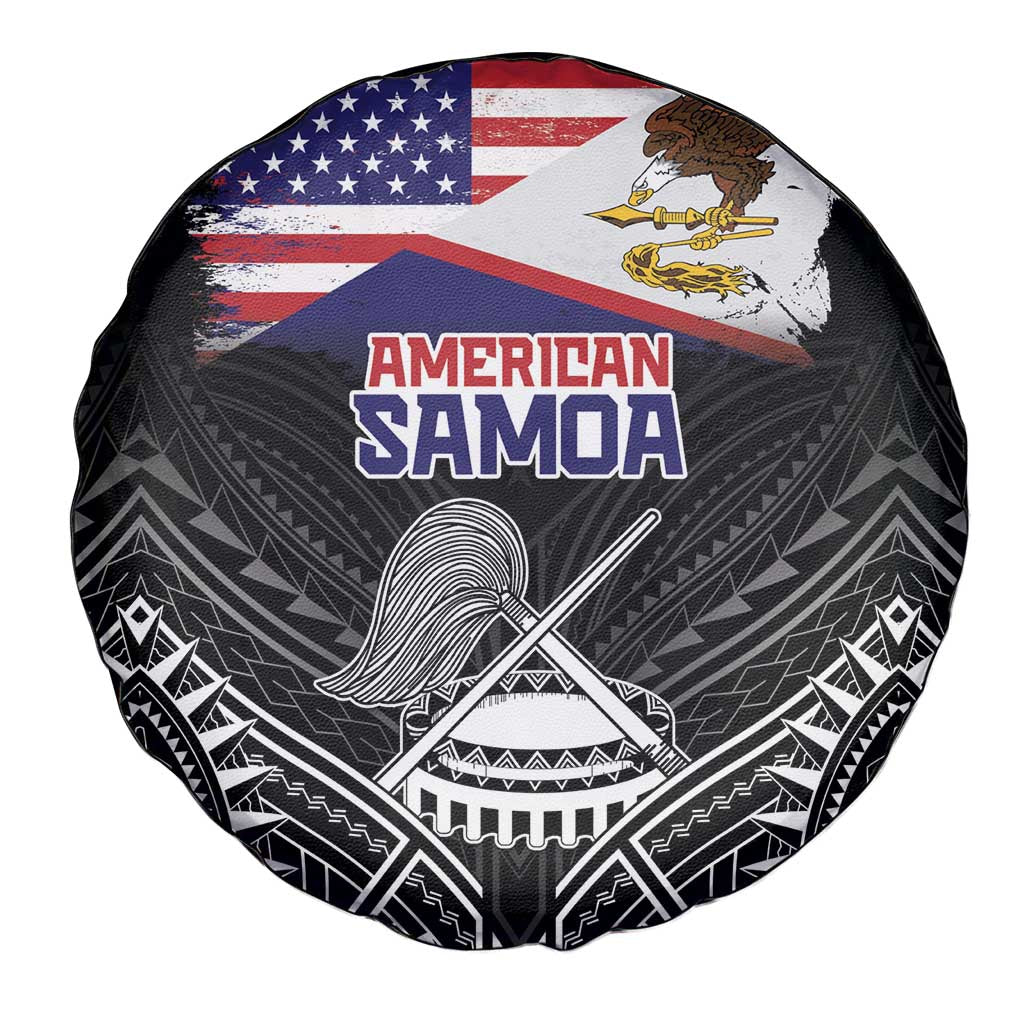 American Samoa Flag Day Spare Tire Cover Bald Eagle With Polynesian Pattern