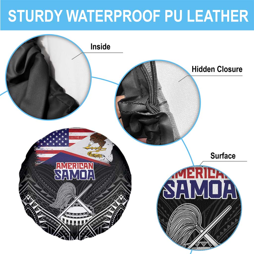 American Samoa Flag Day Spare Tire Cover Bald Eagle With Polynesian Pattern
