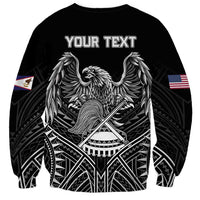 American Samoa Flag Day Sweatshirt Bald Eagle With Polynesian Pattern