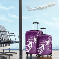 Fibromyalgia Awareness Luggage Cover Polynesian Purple Ribbon