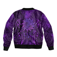 New Zealand Dream Catcher Bomber Jacket Maori Koru Pattern Purple Version