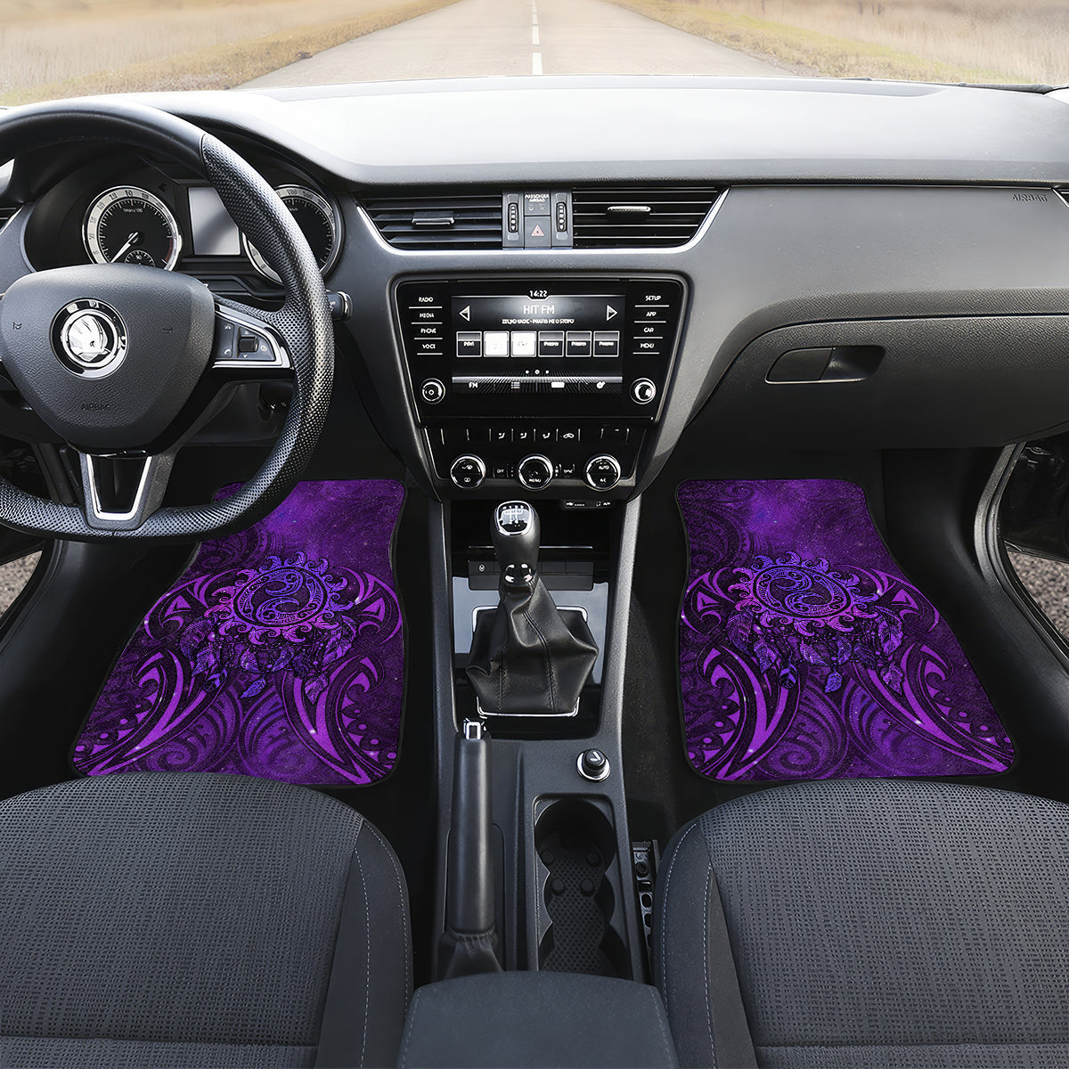 New Zealand Dream Catcher Car Mats Maori Koru Pattern Purple Version