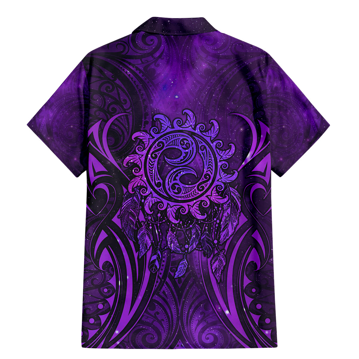 New Zealand Dream Catcher Family Matching Mermaid Dress and Hawaiian Shirt Maori Koru Pattern Purple Version
