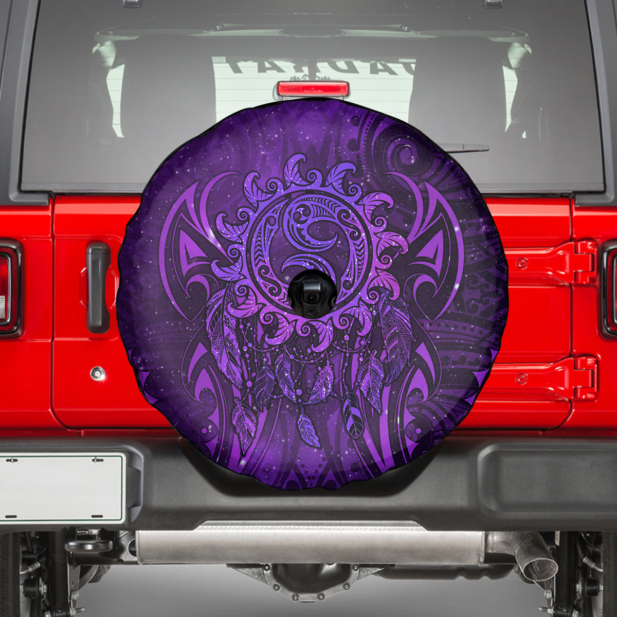 New Zealand Dream Catcher Spare Tire Cover Maori Koru Pattern Purple Version LT05 - Polynesian Pride