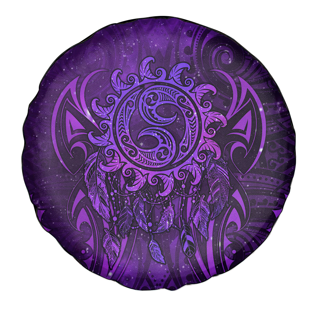 New Zealand Dream Catcher Spare Tire Cover Maori Koru Pattern Purple Version LT05 - Polynesian Pride