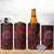 New Zealand Dream Catcher 4 in 1 Can Cooler Tumbler Maori Koru Pattern Red Version