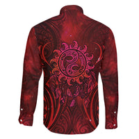 New Zealand Dream Catcher Family Matching Long Sleeve Bodycon Dress and Hawaiian Shirt Maori Koru Pattern Red Version