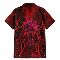 New Zealand Dream Catcher Family Matching Mermaid Dress and Hawaiian Shirt Maori Koru Pattern Red Version