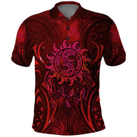 New Zealand Dream Catcher Polo Shirt Maori Koru Pattern Red Version