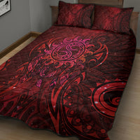 New Zealand Dream Catcher Quilt Bed Set Maori Koru Pattern Red Version