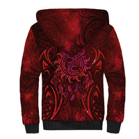 New Zealand Dream Catcher Sherpa Hoodie Maori Koru Pattern Red Version