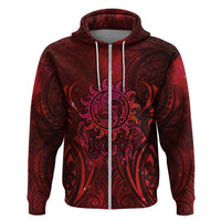 New Zealand Dream Catcher Zip Hoodie Maori Koru Pattern Red Version