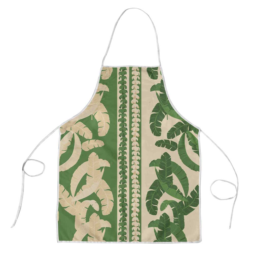 Hawaii Pua Kenikeni Lei Apron With Lau Maia Green