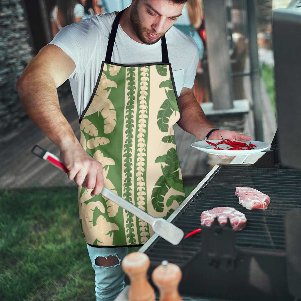 Hawaii Pua Kenikeni Lei Apron With Lau Maia Green