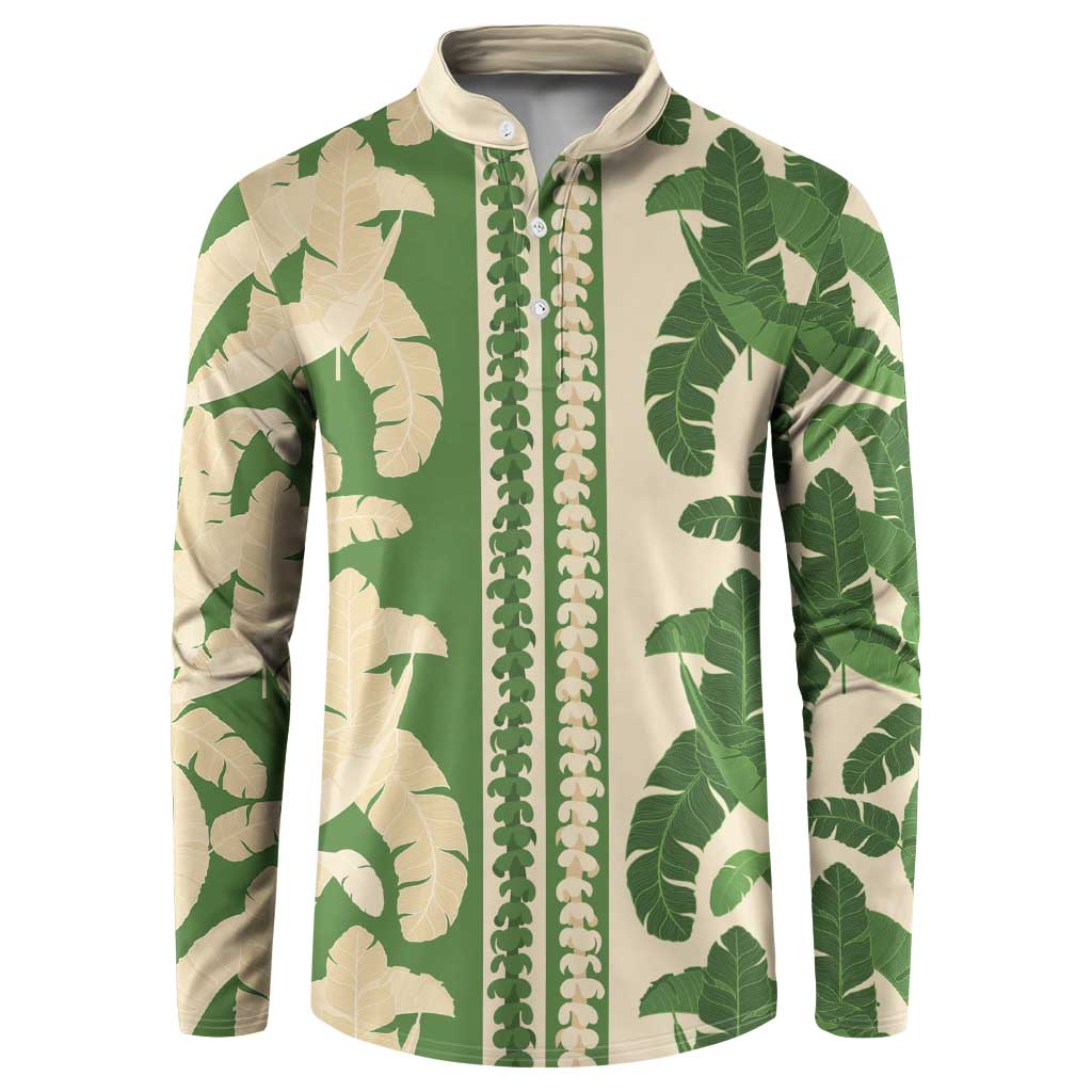Hawaii Pua Kenikeni Lei Button Sweatshirt With Lau Maia Green