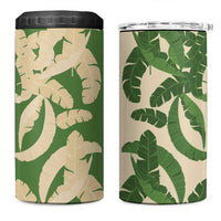Hawaii Pua Kenikeni Lei 4 in 1 Can Cooler Tumbler With Lau Maia Green LT05 One Size: 16 oz Green - Polynesian Pride