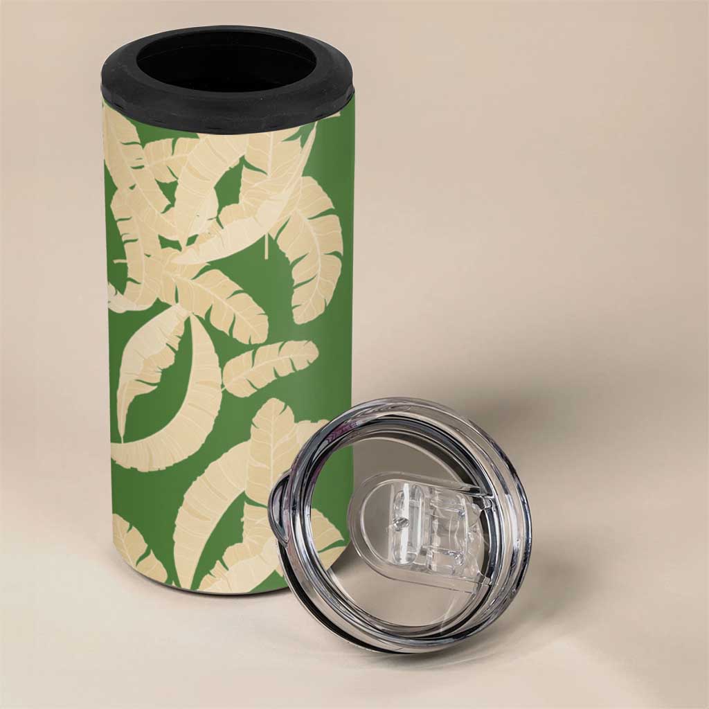 Hawaii Pua Kenikeni Lei 4 in 1 Can Cooler Tumbler With Lau Maia Green LT05 - Polynesian Pride