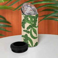 Hawaii Pua Kenikeni Lei 4 in 1 Can Cooler Tumbler With Lau Maia Green LT05 - Polynesian Pride