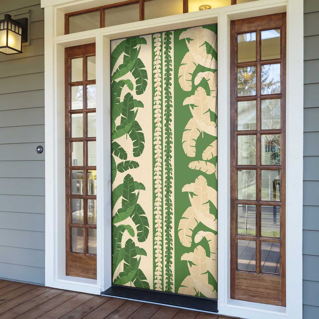 Hawaii Pua Kenikeni Lei Door Cover With Lau Maia Green
