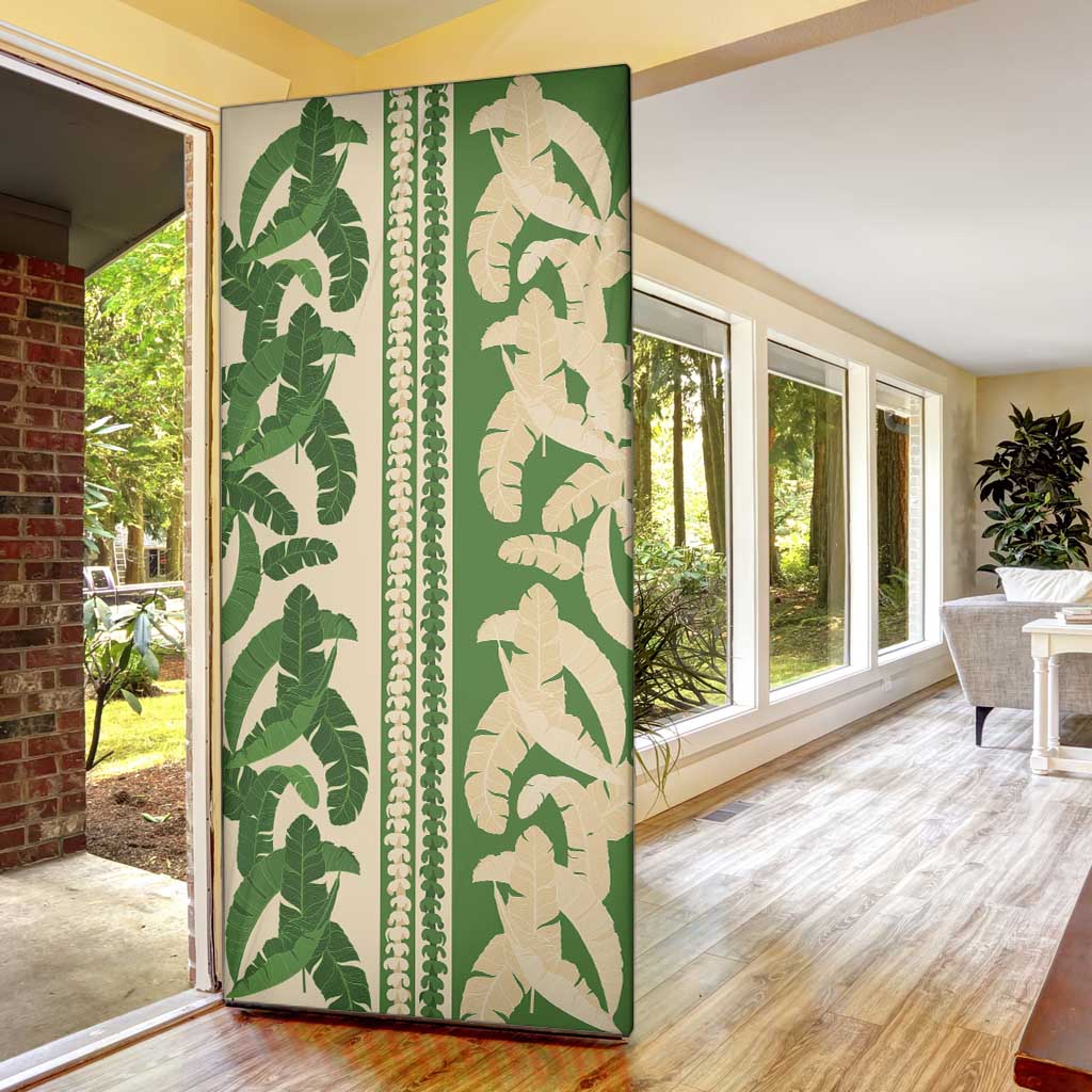 Hawaii Pua Kenikeni Lei Door Cover With Lau Maia Green