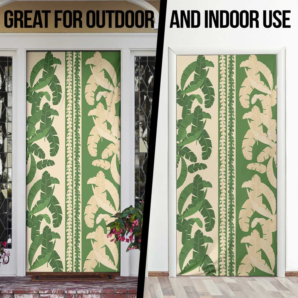 Hawaii Pua Kenikeni Lei Door Cover With Lau Maia Green